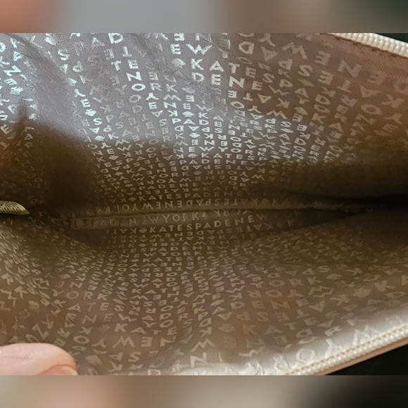 Kate Spade Mavis Street Gia Large Rose Gold Sparkle Glitter Pouch Clutch NWOT - Picture 7 of 7